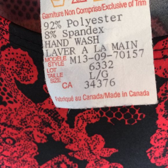 Tank and Skirt Vibrant 'China Red' and Black Floral - Picture 6 of 11